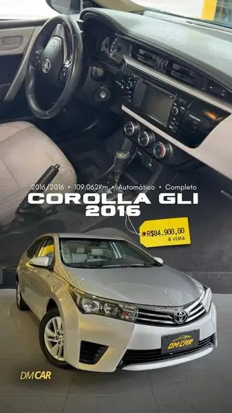 Carro Toyota Corolla 2016 1.8 GLi (Aut.)