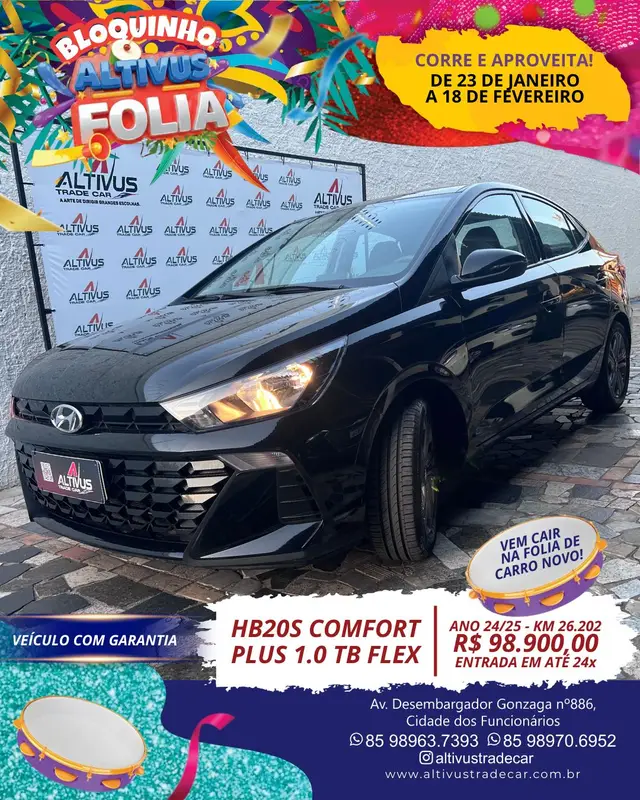 Carro Hyundai HB20S 2025 Comfort Plus 1.0 Turbo (Aut.)