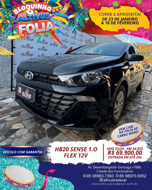 Carro Hyundai HB20 2024 Sense 1.0 (Mec.)