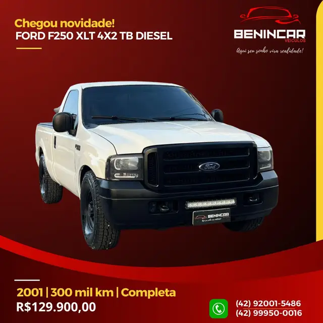 Carro Ford F-250 2001 F250 XLT 4.2 Turbo (Cab Simples)