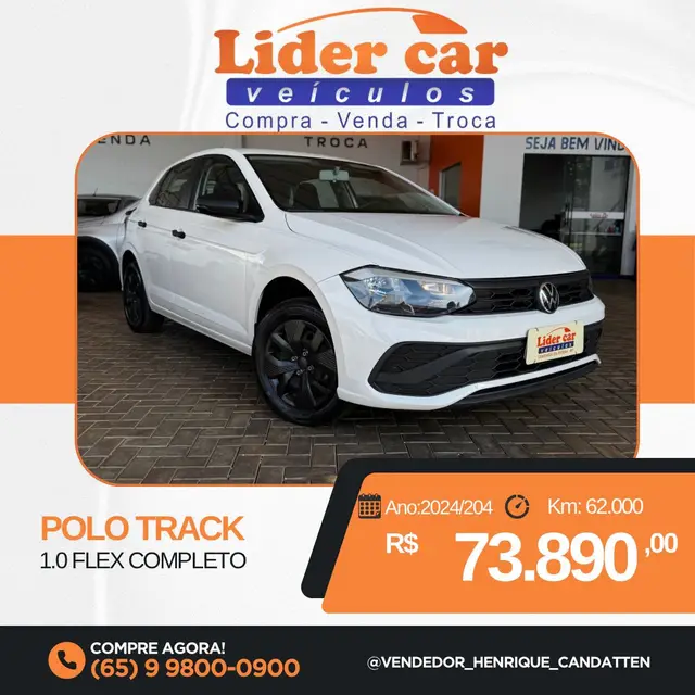 Carro Volkswagen Polo 2024 Track 1.0 Flex 12V 5p