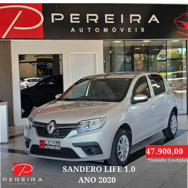 Carro Renault Sandero 2020 Life 1.0 12V SCe (Flex)