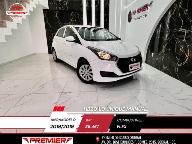 Carro Hyundai HB20 2019 1.0 Unique (Flex)