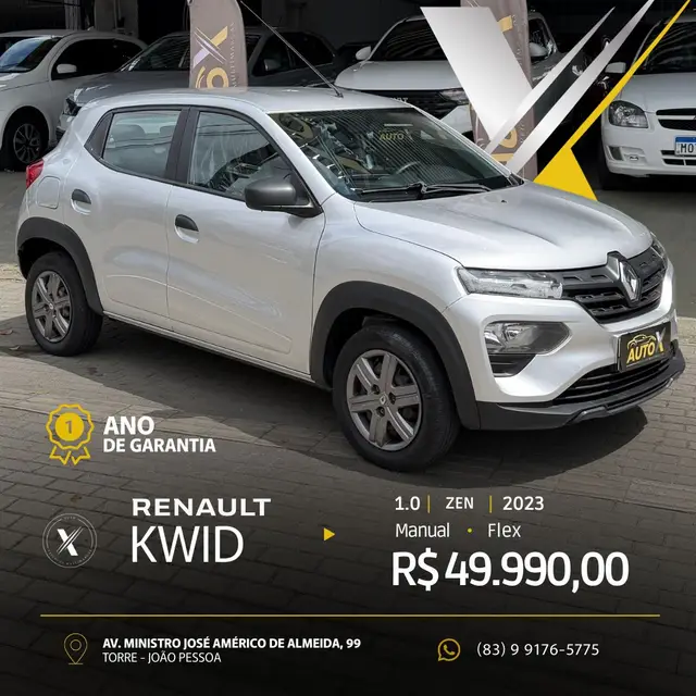Carro Renault Kwid 2023 Zen 1.0 12v SCe (Flex)