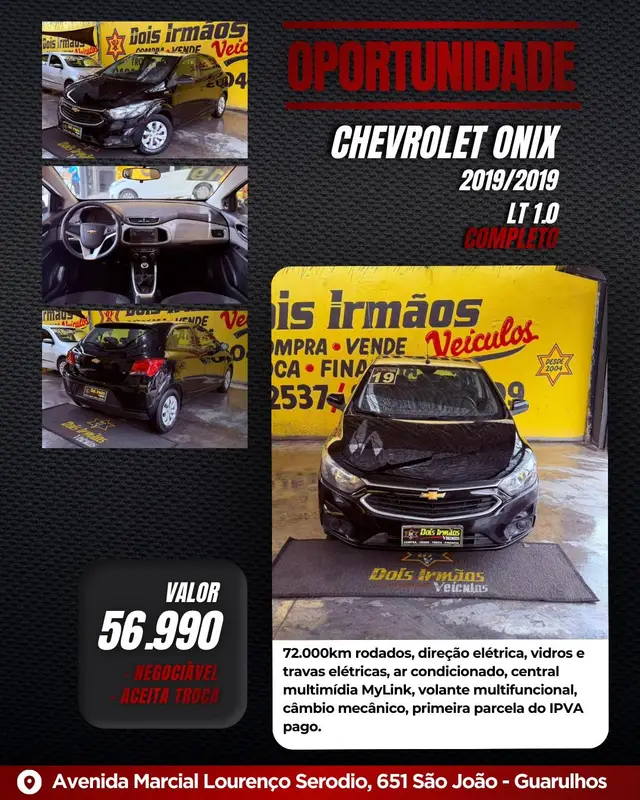 Carro Chevrolet Onix 2019 1.0 LT SPE/4