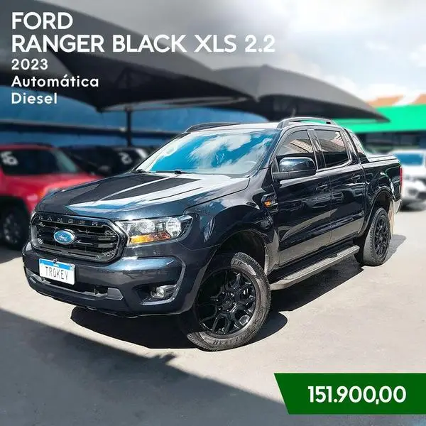 Carro Ford Ranger Cabine Dupla 2023 Black 2.2 Turbodiesel 4x2 (Aut)