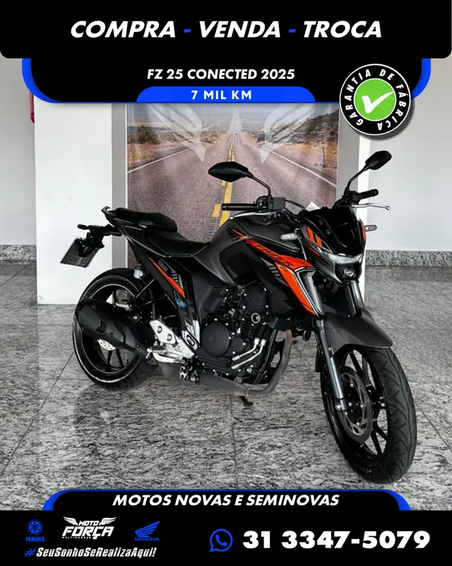 Moto Yamaha Fazer FZ25 2025 Connected