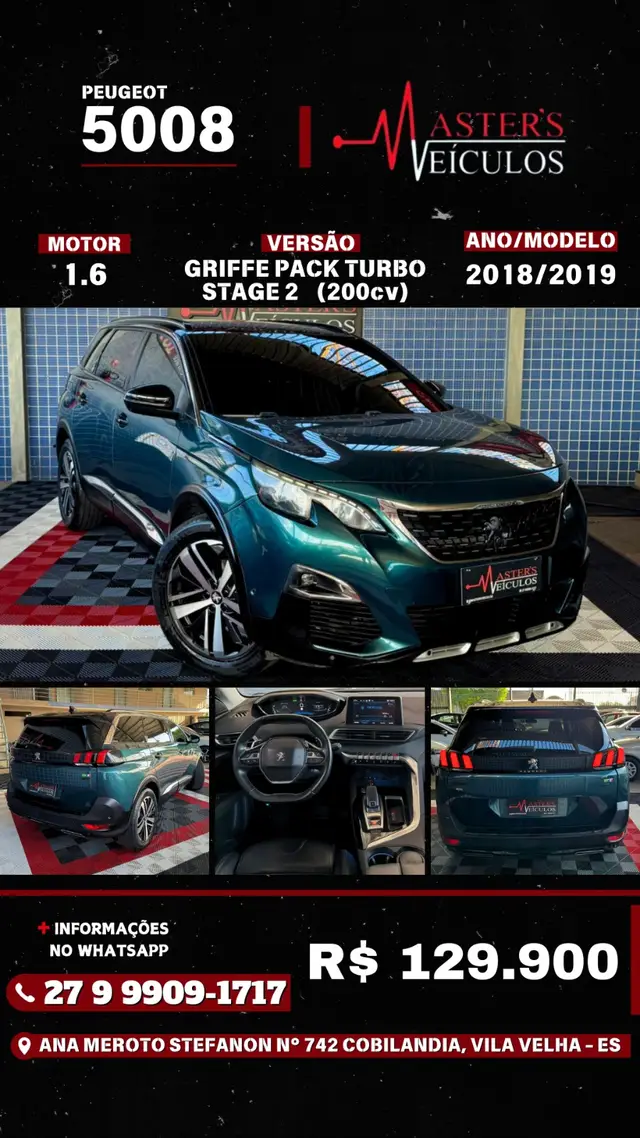 Carro Peugeot 5008 2019 1.6 THP Griffe (Aut)