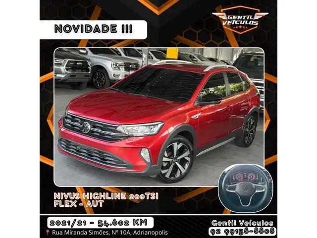 Carro Volkswagen Nivus 2021 Highline 1.0 Turbo (Aut.)