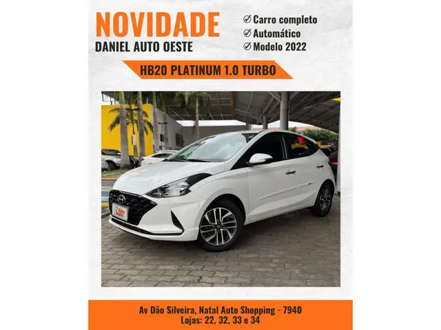 Carro Hyundai HB20 2022 Platinum Plus Bluelink 1.0 Turbo (Flex) (Aut)