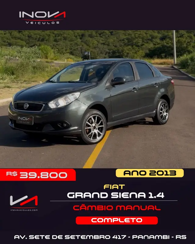 Carro Fiat Grand Siena 2013 Evo Attractive 1.4 8V (Flex)