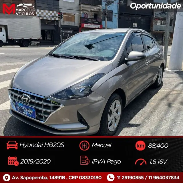 Carro Hyundai HB20S 2020 1.6 Vision (Flex)