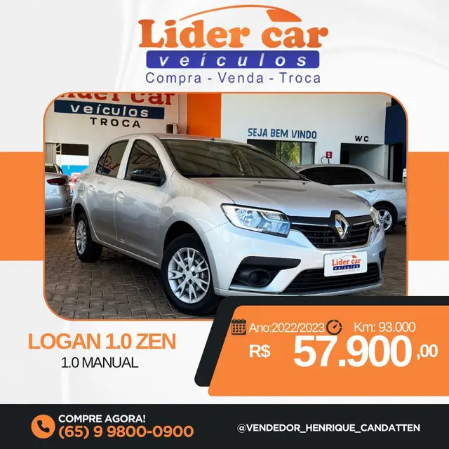 Carro Renault Logan 2023 Zen 1.0 12V SCe (Flex)