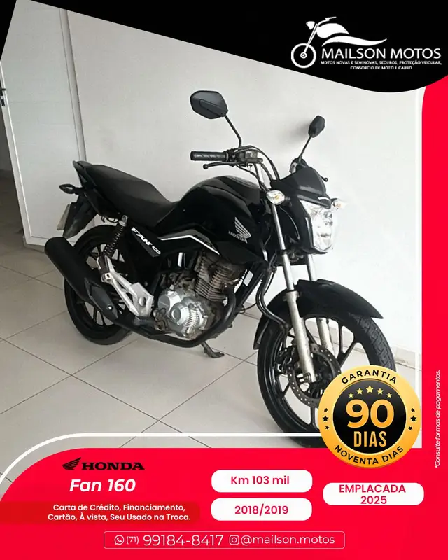 Moto Honda CG 160 2019 160 Fan