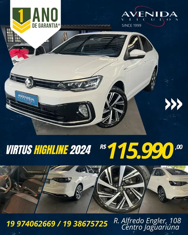 Carro Volkswagen Virtus 2024 Highline 1.0 200 TSI