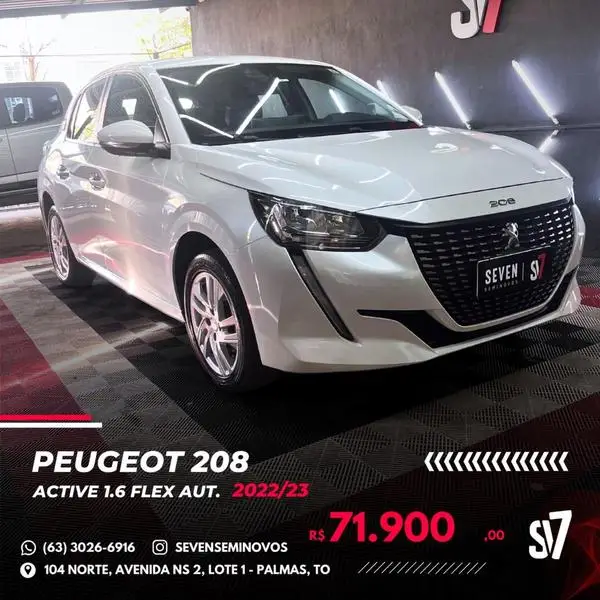 Carro Peugeot 208 2023 Active 1.6 (Flex) (Aut)
