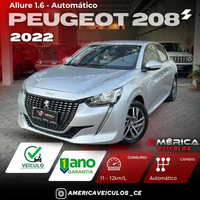 Carro Peugeot 208 2022 Allure 1.6 (Flex) (Aut)