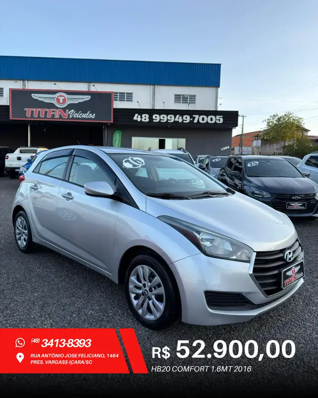 Carro Hyundai HB20 2016 1.6 Comfort Style (Flex)
