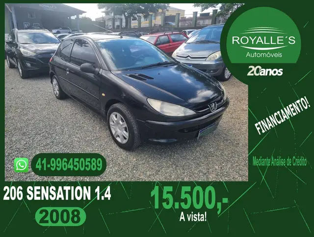 Carro Peugeot 206 2008 Hatch. Sensation 1.4 8V (flex) 2p