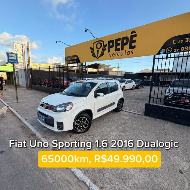 Carro Fiat Uno 2016 Sporting 1.4  B.Edit. Dualogic 8V (Flex) 4p