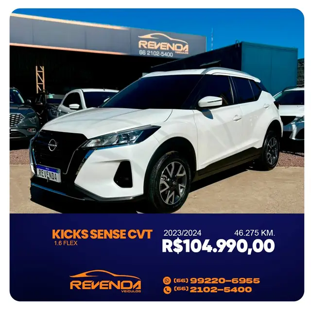 Carro Nissan Kicks 2024 Sense CVT 1.6 (Flex)