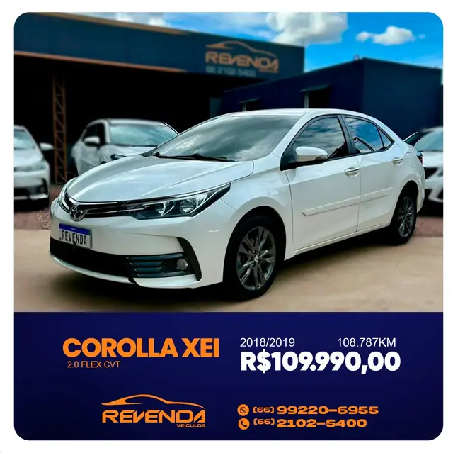 Carro Toyota Corolla 2019 2.0 XEi Multi-Drive S (Flex)