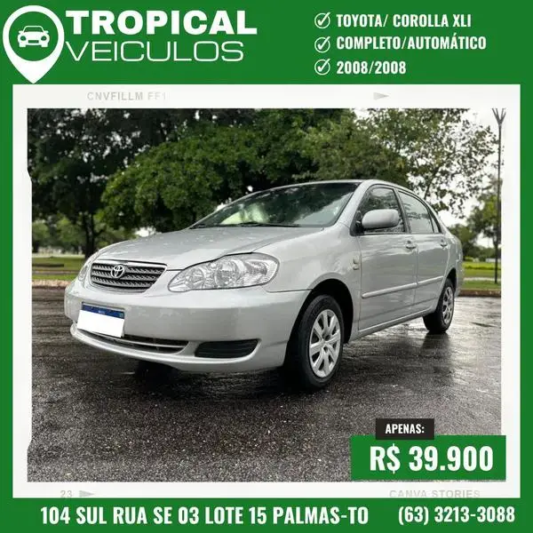 Carro Toyota Corolla 2008 Sedan XLi 1.6 16V (aut)