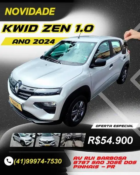 Carro Renault Kwid 2024 Zen 1.0 12v SCe (Flex)