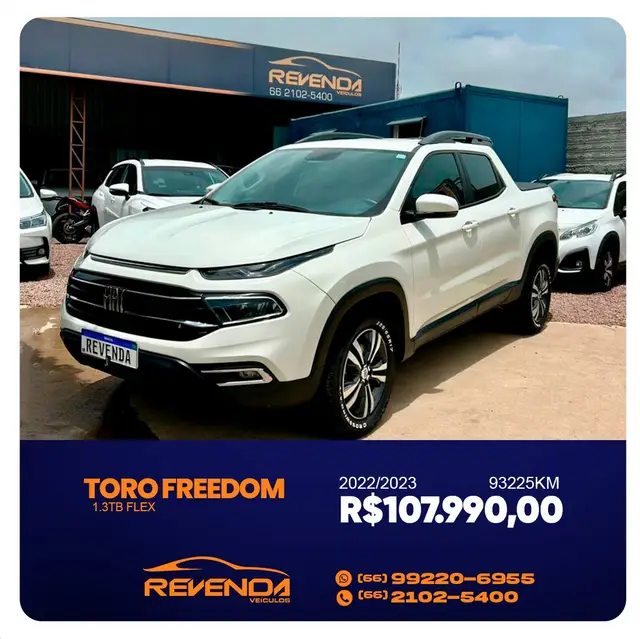 Carro Fiat Toro 2023 Freedom 1.3 turbo (Flex) (Aut)