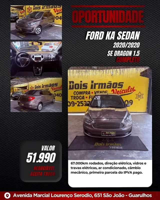 Carro Ford Ka Sedan 2020 SE 1.5 12v (Flex)