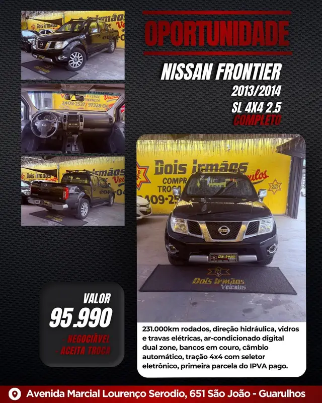 Carro Nissan Frontier 2014 2.5 TD CD 4x4 SL (Aut)