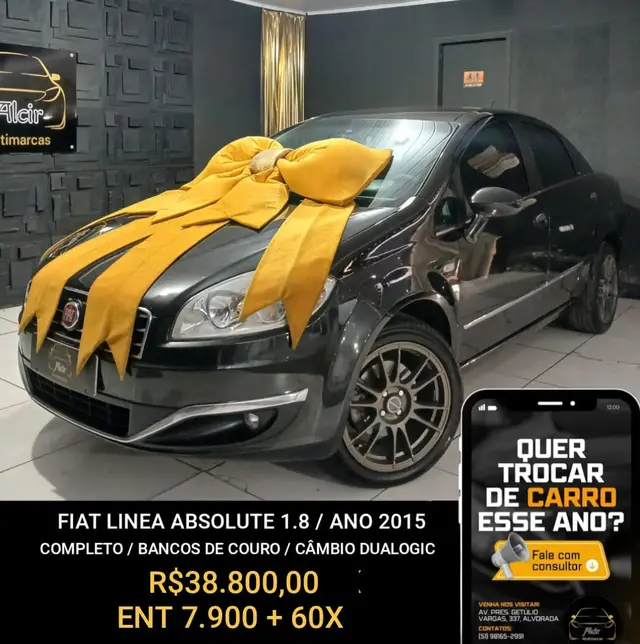 Carro Fiat Linea 2015 Absolute 1.8 16V Dualogic (Flex)