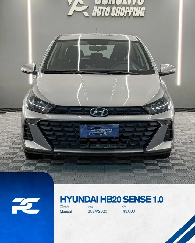 Carro Hyundai HB20 2025 1.0 Sense (Mec.)