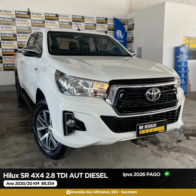 Carro Toyota Hilux Cabine Dupla 2020 Hilux 2.8 TDI CD SR 4x4 (Aut)