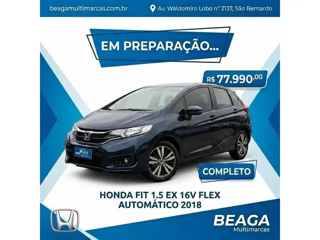 Carro Honda Fit 2018 1.5 16v EX CVT (Flex)