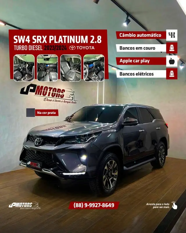 Carro Toyota SW4 2024 SRX 2.8 Turbodiesel 4x4 (Aut.) (7 Lugares)