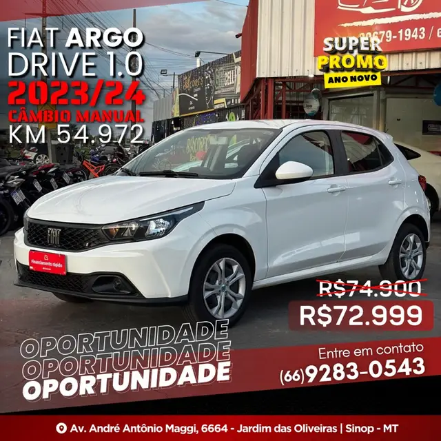 Carro Fiat Argo 2024 Drive 1.0