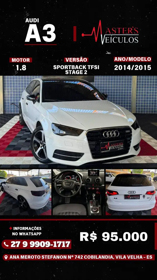 Carro Audi A3 Sportback 2015 A3 1.8 TFSI Sportback Ambition S Tronic