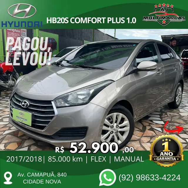 Carro Hyundai HB20S 2018 1.0 Comfort Plus (Flex)