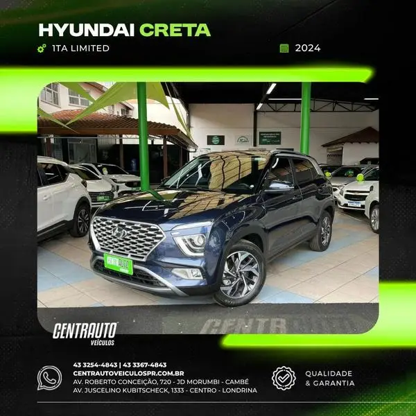 Carro Hyundai Creta 2024 Limited 1.0 Turbo (Aut) (Flex)