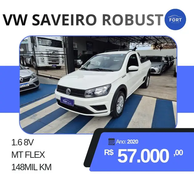 Carro Volkswagen Saveiro 2020 Robust 1.6 MSI CS (Flex)