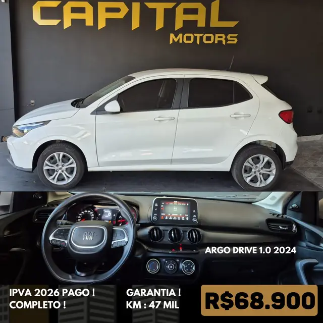 Carro Fiat Argo 2024 Drive 1.0