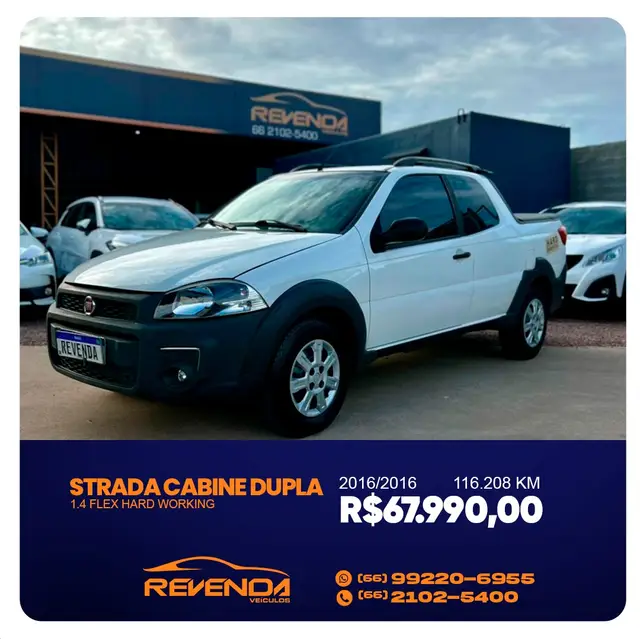 Carro Fiat Strada 2016 Working 1.4 (Flex) (Cabine Dupla)