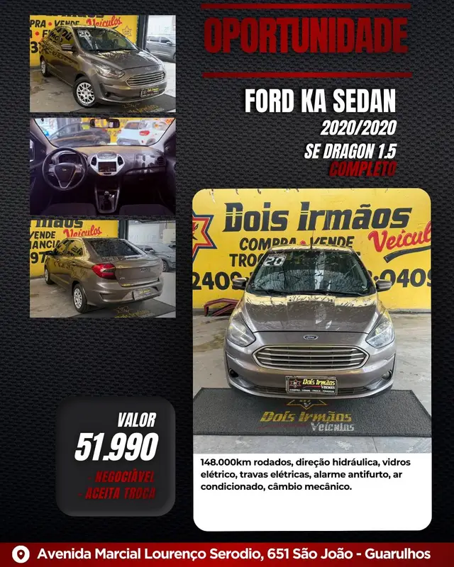 Carro Ford Ka Sedan 2020 SE 1.5 12v (Flex)