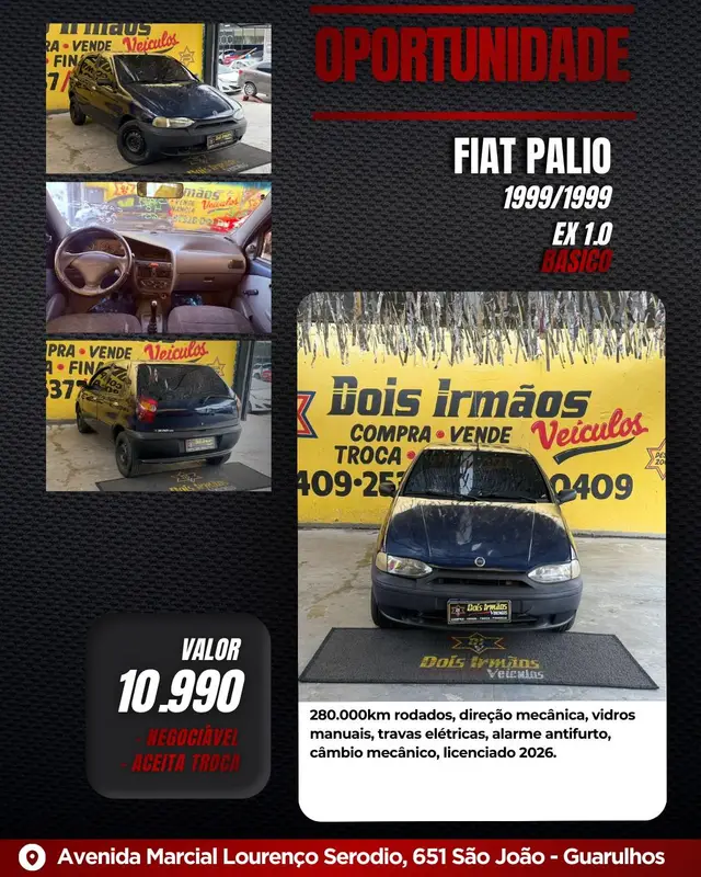 Carro Fiat Palio 1999 EX 1.0 MPi