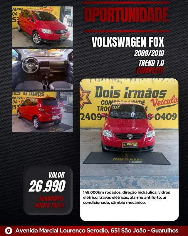 Carro Volkswagen Fox 2010 Plus 1.0 8V (Flex) 2p