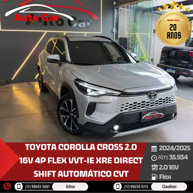Carro Toyota Corolla Cross 2025 XRE 2.0