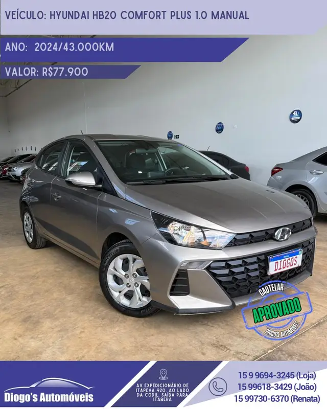 Carro Hyundai HB20 2024 Comfort 1.0 (Flex)