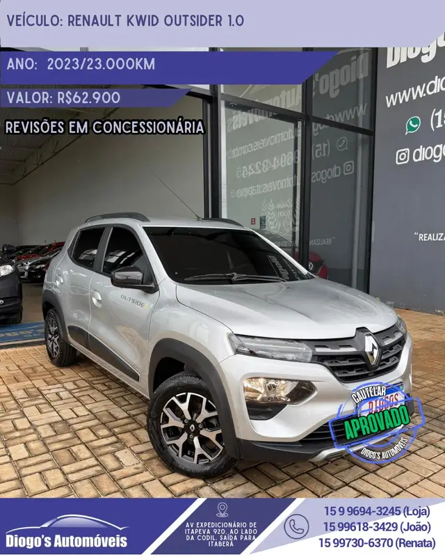 Carro Renault Kwid 2023 Outsider 1.0 12v SCe (Flex)