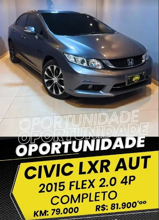 Carro Honda Civic 2015 LXR 2.0 i-VTEC (Aut) (Flex)